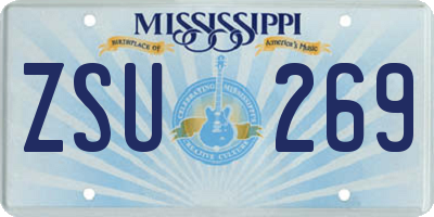 MS license plate ZSU269