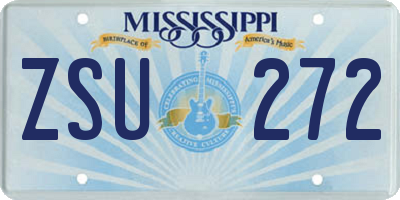 MS license plate ZSU272