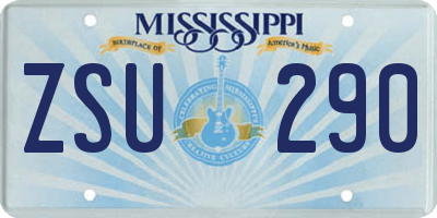 MS license plate ZSU290