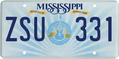 MS license plate ZSU331