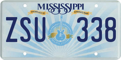 MS license plate ZSU338