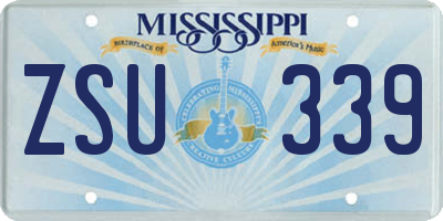 MS license plate ZSU339
