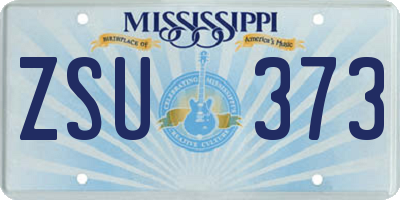MS license plate ZSU373