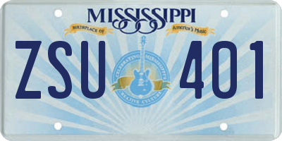 MS license plate ZSU401
