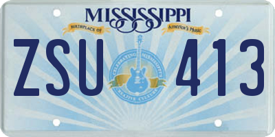 MS license plate ZSU413