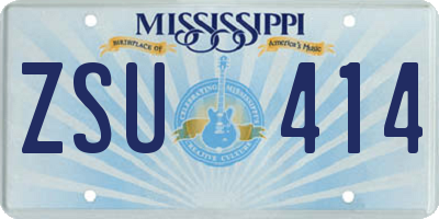 MS license plate ZSU414