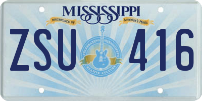 MS license plate ZSU416