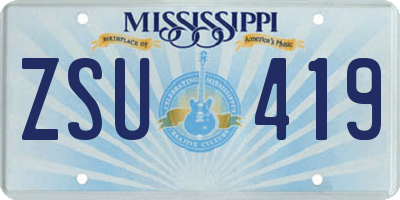 MS license plate ZSU419
