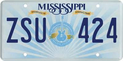 MS license plate ZSU424