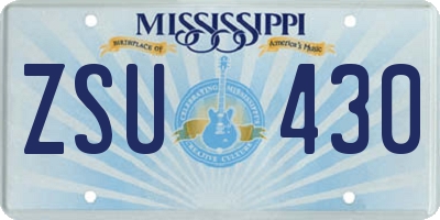 MS license plate ZSU430