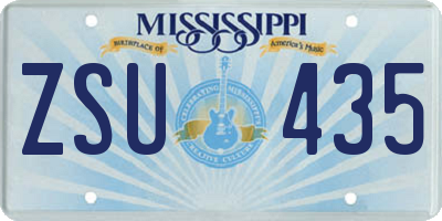 MS license plate ZSU435