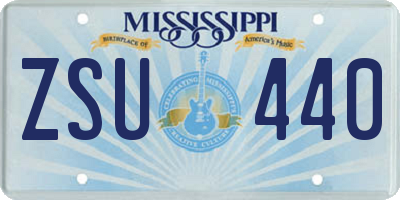 MS license plate ZSU440