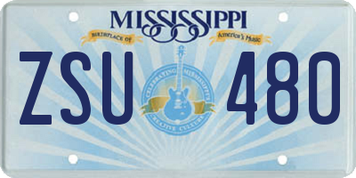 MS license plate ZSU480