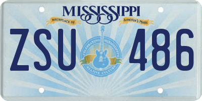 MS license plate ZSU486