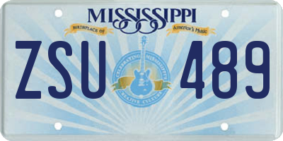 MS license plate ZSU489
