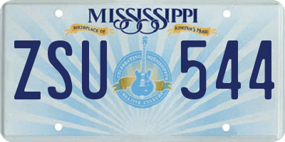 MS license plate ZSU544