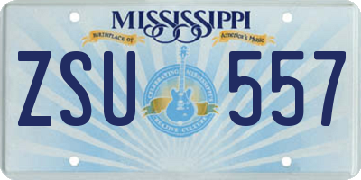 MS license plate ZSU557