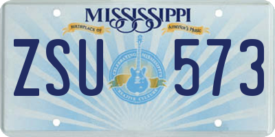 MS license plate ZSU573