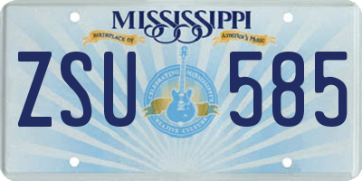 MS license plate ZSU585