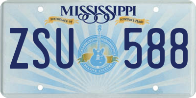 MS license plate ZSU588