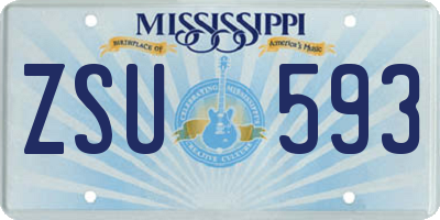 MS license plate ZSU593