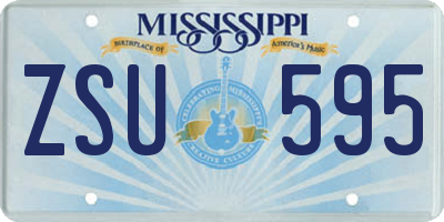 MS license plate ZSU595