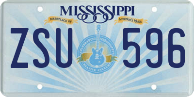 MS license plate ZSU596