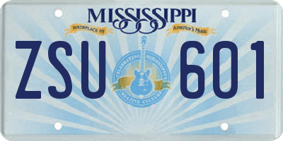 MS license plate ZSU601