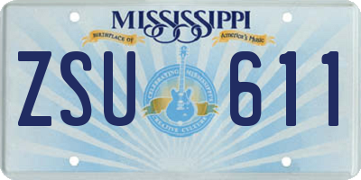 MS license plate ZSU611