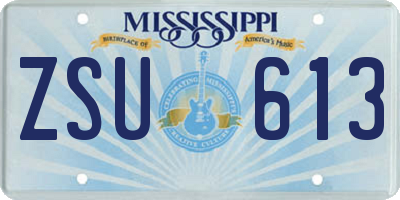 MS license plate ZSU613