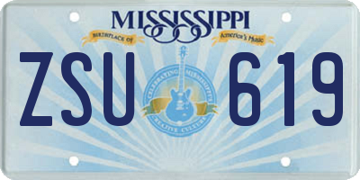 MS license plate ZSU619