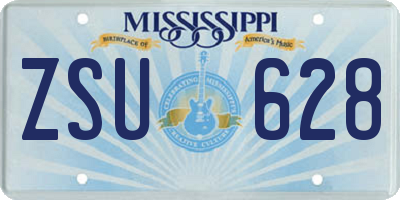 MS license plate ZSU628