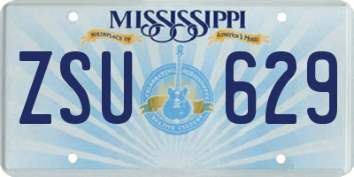 MS license plate ZSU629