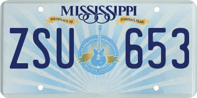 MS license plate ZSU653