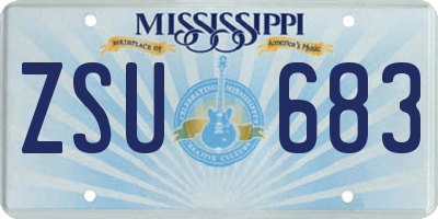MS license plate ZSU683