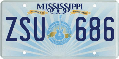 MS license plate ZSU686