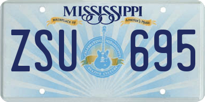 MS license plate ZSU695