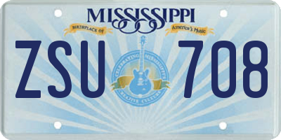MS license plate ZSU708