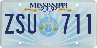 MS license plate ZSU711