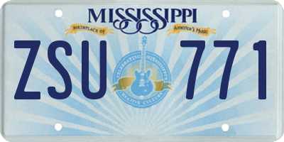 MS license plate ZSU771
