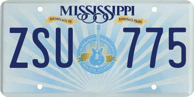 MS license plate ZSU775