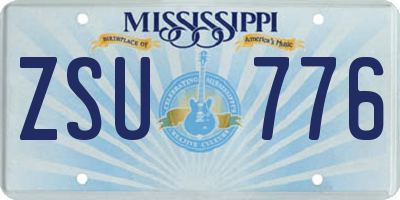 MS license plate ZSU776