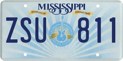 MS license plate ZSU811