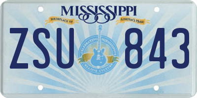 MS license plate ZSU843