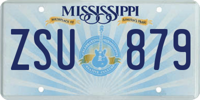 MS license plate ZSU879