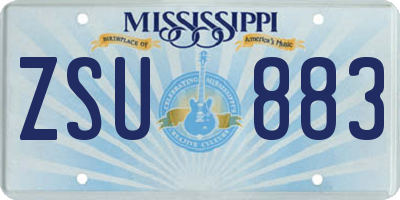 MS license plate ZSU883