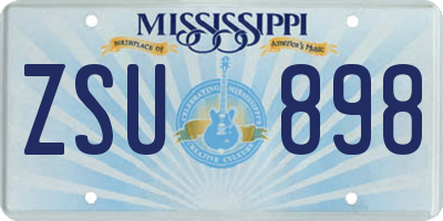 MS license plate ZSU898