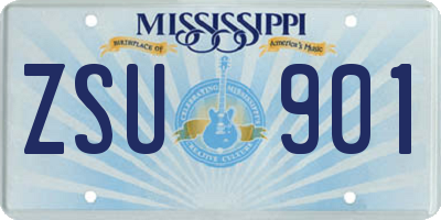 MS license plate ZSU901