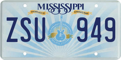 MS license plate ZSU949