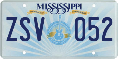 MS license plate ZSV052